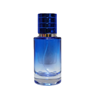 Garrafa de vidro redonda reta cilíndrica do perfume do parafuso da parte alta da garrafa do pulverizador da garrafa de perfume do hot spot 30ML50ML