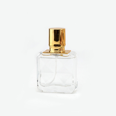 Garrafa portátil transparente de vidro do pulverizador de perfume da garrafa de perfume da garrafa de vidro do quadrado da garrafa de perfume 30ml do nível superior