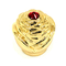 Tampões de garrafa luxuosos feitos sob encomenda do perfume do metal de Zamak da cor do ouro com pedra vermelha