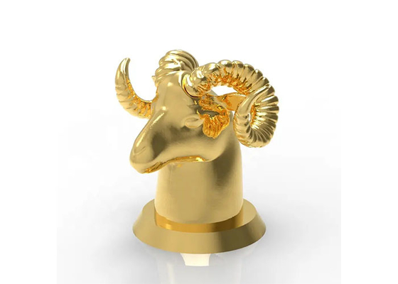 Metal animal criativo luxuoso do ouro da tampa 15Mm da garrafa de perfume do estilo de Zamac liga de zinco