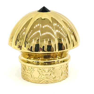 Tampões de garrafa luxuosos feitos sob encomenda do perfume do metal de Zamak da cor do ouro com pedra