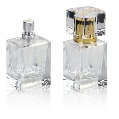 A garrafa de vidro original 30ml do perfume do retângulo geou o luxo transparente