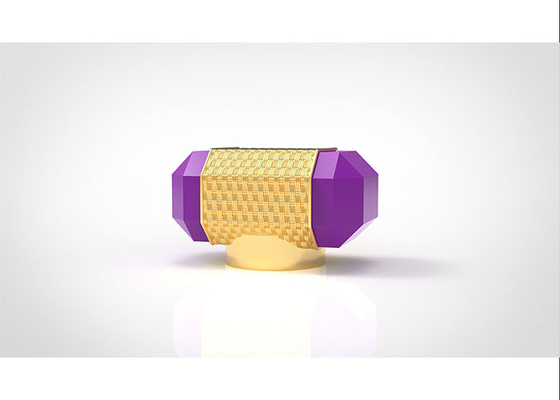 comprar Metal criativo luxuoso do ouro da tampa 15mm da garrafa de perfume de Zamac da pedra roxa liga de zinco online manufacture