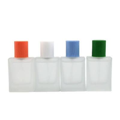 comprar Vidro geado transparente por atacado do Subpackage da garrafa de perfume do vidro de tampa da grão da madeira da garrafa de perfume da garrafa de perfume do ponto online manufacture