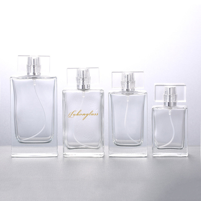 comprar Garrafa de perfume vazia de vidro transparente da garrafa da boca retangular do parafuso de garrafa dos cosméticos da garrafa de perfume 30ML50ML100ML online manufacture