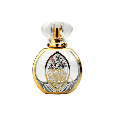 comprar A garrafa de perfume 50ML galvanizou da garrafa de primeira qualidade do pulverizador de perfume da garrafa de perfume a garrafa de perfume redonda cinzelada UV online manufacture