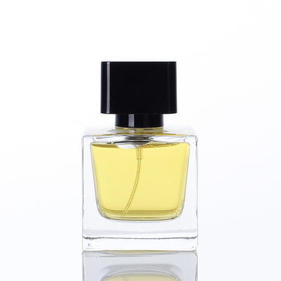 comprar O Subpackage transparente da garrafa de vidro do perfume do quadrado por atacado de 30ml 50ml 100ml pulveriza a garrafa de perfume vazia com a tampa online manufacture
