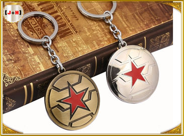 comprar Metal feito-à-medida o nome gravado escovado bronze Keychains cinco apontou o projeto da estrela online manufacture