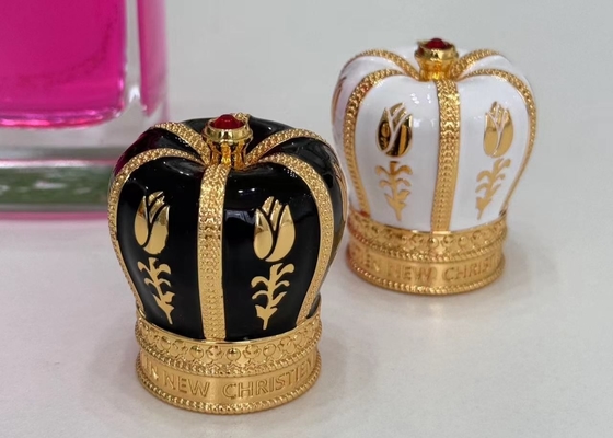 comprar Exquisitas tampas de perfume Zamak de diamante preto / ouro para garrafas padrão online manufacture