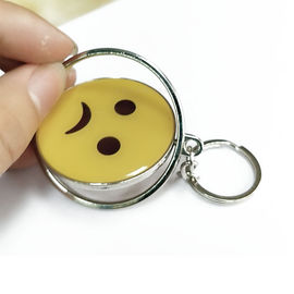 comprar O logotipo feito sob encomenda de sorriso Keychains da cara amarela o círculo com metal Eco-amigável online manufacture