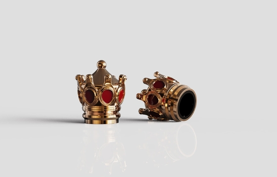comprar Ouro Brilhante Caps de Perfumes Zamak personalizados em forma de coroa online manufacture