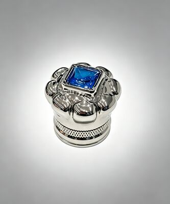 comprar Tampa de Perfume de Zamac de Luxo com Pedra Azul Brilhante - Fecho Premium para Garrafa Fabricação em linha