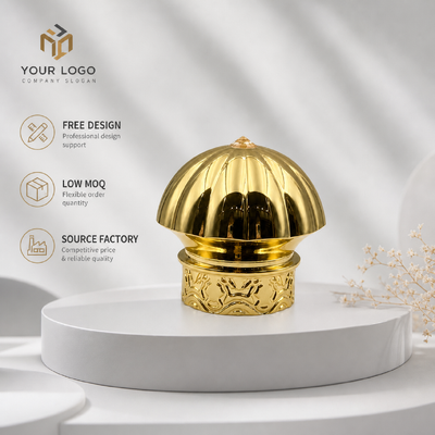 comprar Luxury Embossed Zamac Perfume Cap Gold Electroplated Crown Shape Zinc Alloy Perfume Bottle Lid Custom Logo Fragrance Packaging Cap Factory Wholesale Fabricação em linha