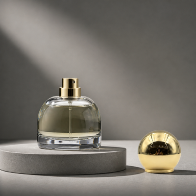 comprar Espelho de luxo brilhante Esfera lisa sólida Zamac Cap Perfume Revestido de ouro Plain Round Ball Fragrance Lid Zinc Alloy Metal Perfume Bottle Cover Custom Logo FEA15 For Dubai Oud Attar Perfume Bottle Fabricação em linha