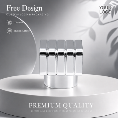 comprar Espelho Prata Vertical Listrado Quadrado Caixa de Perfumes de Ligação de Zinco Custom Grid Grovado Metal Capela de Fragrância Modelo JH5047 Para Designer de Luxo Garrafa de Perfumes de Vidro Vazia Fabricação em linha