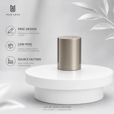 comprar Grátis Espelho Liso Champanhe Ouro cilindro de zinco liga de perfume tampa logotipo personalizado Metal tampa de fragrância para luxo vidro vazio perfume embalagem cosmética Fabricação em linha