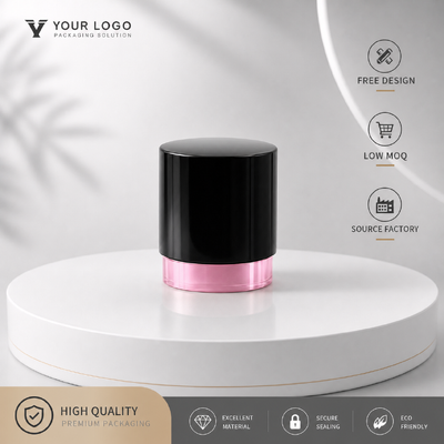 comprar Gloss de dois tons preto rosa de liga de zinco cilindro de perfume tampa personalizada redonda de metal frasco de fragrância tampa para luxo cosmético frasco de perfume de vidro Fabricação em linha