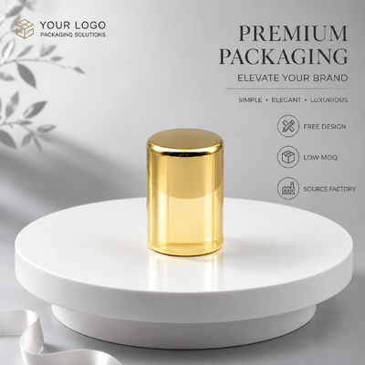 comprar Luxo ouro polido liga de zinco perfume tampa de garrafa Custom cilindro de metal tampa de fragrância para cosméticos garrafa de vidro Fabricação em linha