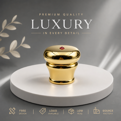 comprar Premium Geométrico Facet Dome Multi Ring Cromo Prata de Zinc Alloy Cap Perfume Sólido Zamac Metal Pesado Cobertura Para Designer High End Perfume Embalagem Magnética Fabricação em linha