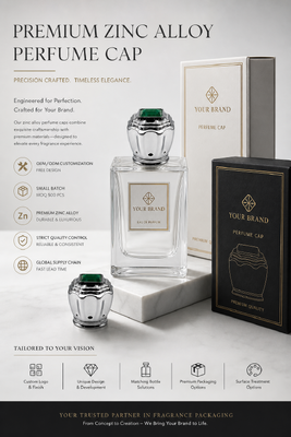 comprar Luxury Wavy Zinc Alloy Cap Perfume Inlaid Emerald Gem Custom Zamac Fragrance Bottle Lid OEM Logo Electroplated Metal Perfume Cover Magnético Fabricação em linha