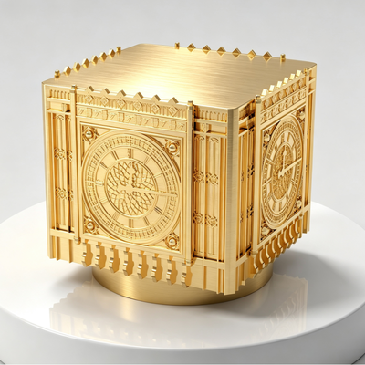 Comprar Luxury Square 3D Rebocado Torre de Relógio Zamac Cap Perfume, Borracha de Ouro Alloy de Zinco Fragrância Bottle Cover, Custom Graved Logo Arquitetônico Metal Perfume Cover Fabricação em linha