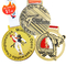 Maratona que corre a concessão liga de zinco do ouro 3D da medalha feita sob encomenda do esporte do metal