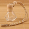 8ML Diamond Perfume Bottle, pendente da garrafa de perfume do carro, vidro transparente, garrafa vazia com tampão de madeira