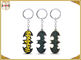 Porta-chaves preta personalizada do metal com logotipo amarelo para o encanto Batman do presente dos meninos
