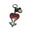 Seu próprio costume do logotipo gravou a forma personalizada do coração de Keychains para ele
