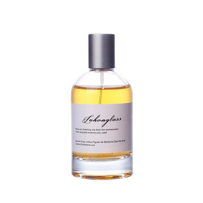 Das mulheres de vidro da garrafa de perfume do pulverizador do círculo da garrafa de perfume 30ml 50ml 100ml garrafa de perfume vazia luxuosa com tampão de prata