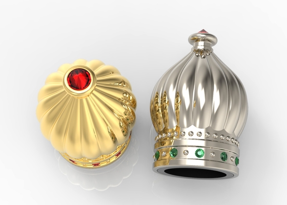 Gold / Silver Colorido Zamak Caps Perfumes Customizado Metal Perfume Cover