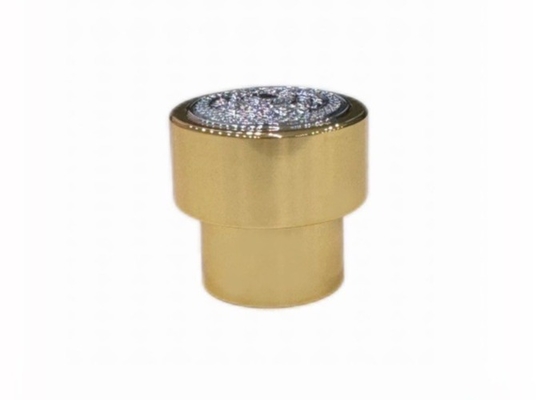 Capa de perfume Zamak em forma de T brilhante fecho de garrafa de perfume de vidro personalizado