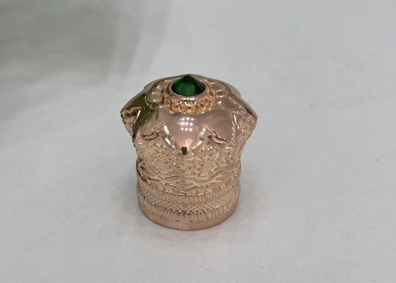Ligação de zinco diamante verde Zamak Caps Perfume Perfume tapa com logotipo personalizado