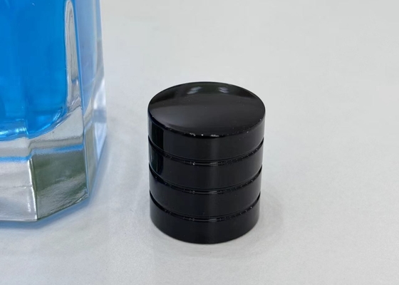 Capas de garrafas de perfumes pretos de liga de zinco premium para embalagens sustentáveis
