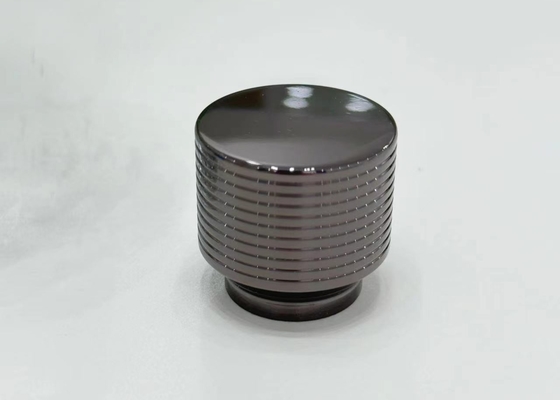 Capa de perfume de metal de fundição a moagem de liga de zinco para apresentação de fragrância elegante