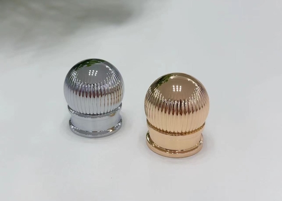 Capas de garrafas de perfumes de ouro de liga de zinco para embalagens de perfumes de luxo e cuidados com a pele