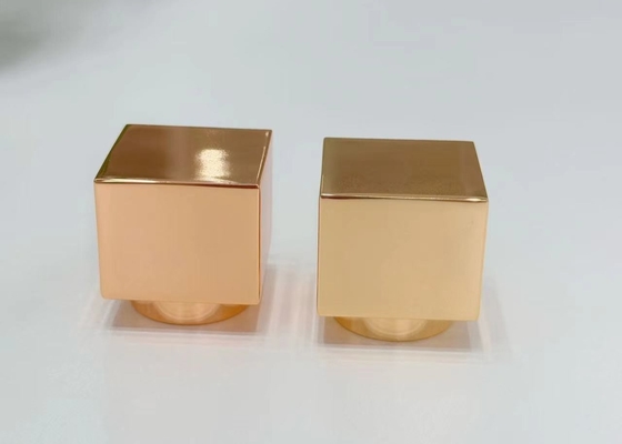 Capa de perfume de metal em forma quadrada com liga de zinco de alta qualidade