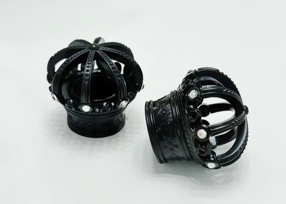 Exquisito Diamante Negro Zamak Perfumes Garrafas Caps Coberturas Para Embalagem Ecológica