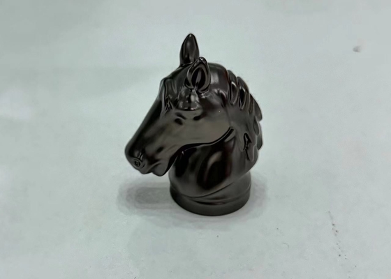 Gloss em forma de cavalo preto Caps de garrafas de perfume tampas de liga de zinco personalizado