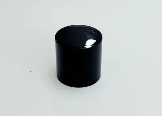 Capuz de perfume de metal de zinco preto brilhante de alta qualidade para apresentação de fragrâncias personalizadas