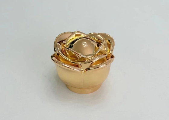 Capas de garrafas de perfume de liga de zinco em forma de flor Capa de perfume com logotipo personalizado
