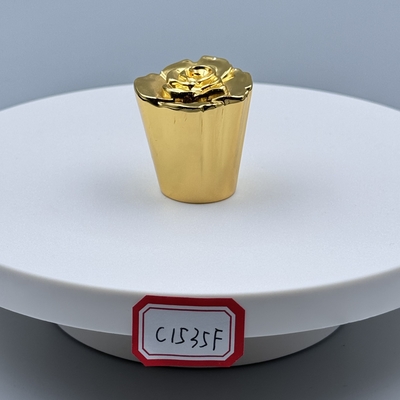 Capas de perfume Zamak de liga de zinco de metal de alta qualidade para embalagens de fragrâncias personalizáveis e elegantes