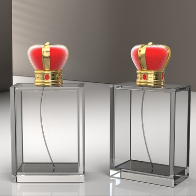 Capuzes de perfume Zamak de luxo em forma de coroa de ouro para 15 garrafas de vidro de perfume