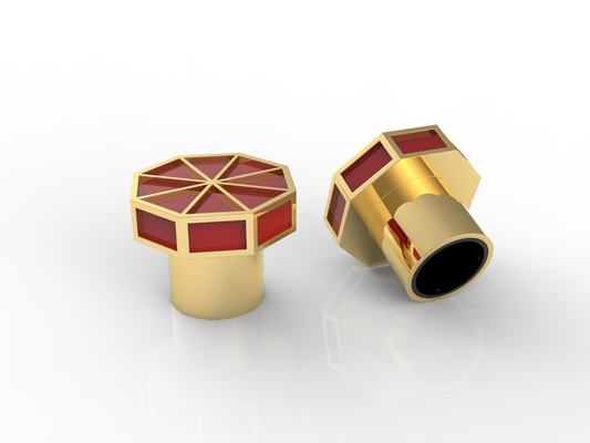 Capas de perfume de luxo em forma de T em forma de cristal Zamak Capas de garrafas de perfume de vidro de liga de zinco