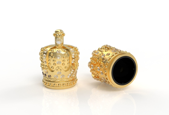 Capuzes de perfume Zamak de cristal de diamante de luxo personalizados para suas garrafas de marca própria