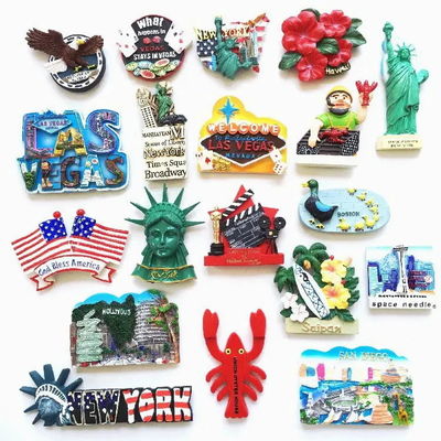 Magnetos de geladeira de metal personalizados para lembranças ou presentes de viagem