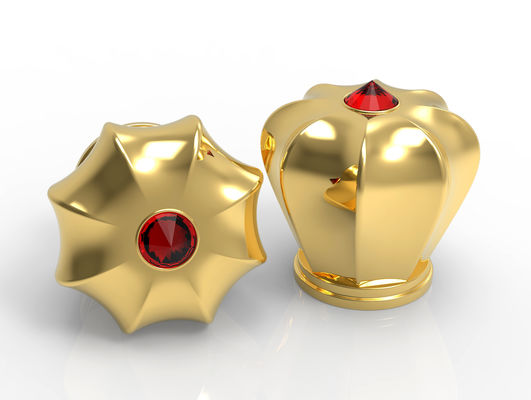 Tampa de perfume de metal da fábrica de cristal requintada, tampa de perfume de metal de cor personalizada, tampas de liga de zinco