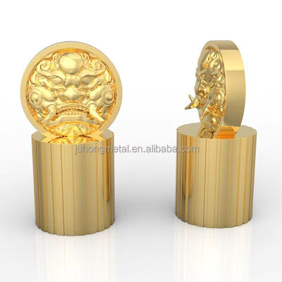 Estilo Oriental 15mm Caixa de Perfumes de Ligação de Zinco Estilo Chinês Cobertura de Coroa de Metal para Aplicação de Líquido Acessório de Garrafa de Perfumes FEA