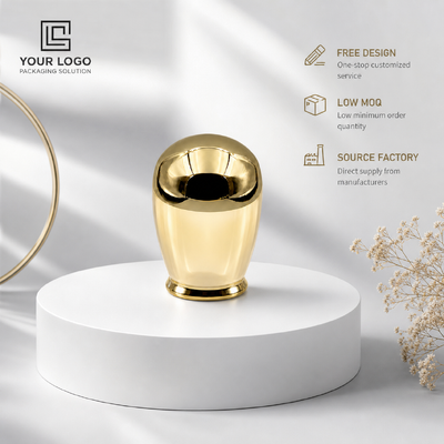 Espelho de luxo ouro oval cúpula liga de zinco cápsula de perfume personalizado metal curvo frasco de fragrância tampa para cosméticos frasco de vidro de perfume