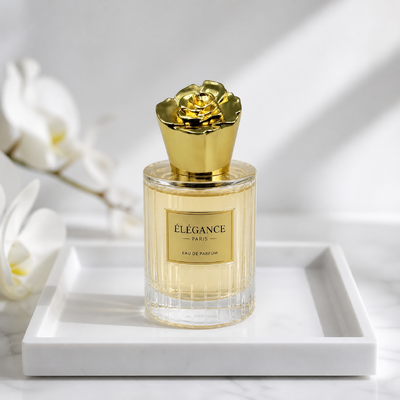 Luxo 3D Rose Zamac Cap Perfume com logotipo personalizável e revestimento de ouro antigo